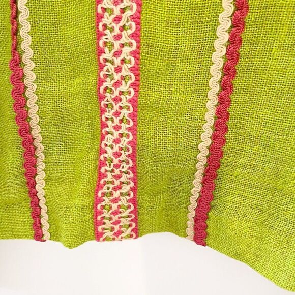 Ralph Lauren Green Linen Embroidered Tapestry Jacket Coat Artsy Lagenlook Artisa - Picture 7 of 8